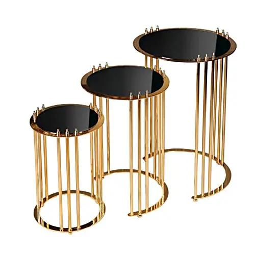Temperli metal ayaklı zigon sehpa